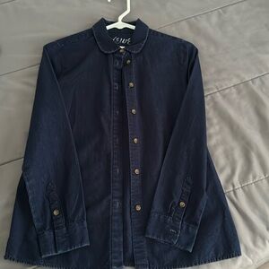 Madewell, Dark chambray, Button up, Peter pan collar, XS